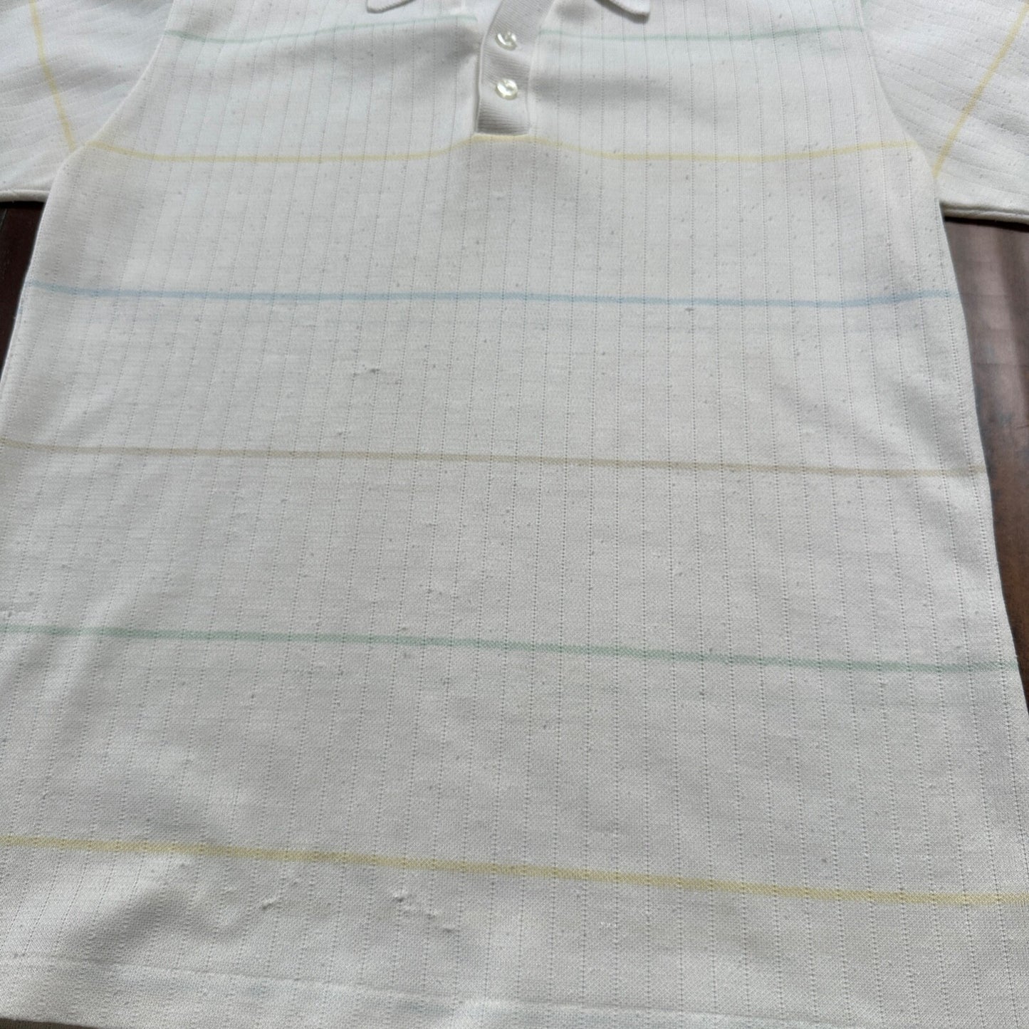 Vintage Edwards California White Polo Shirt Single Stitch 1960s Rockabilly 60s
