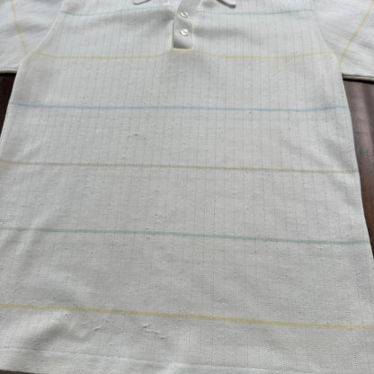 Vintage Edwards California White Polo Shirt Single Stitch 1960s Rockabilly 60s