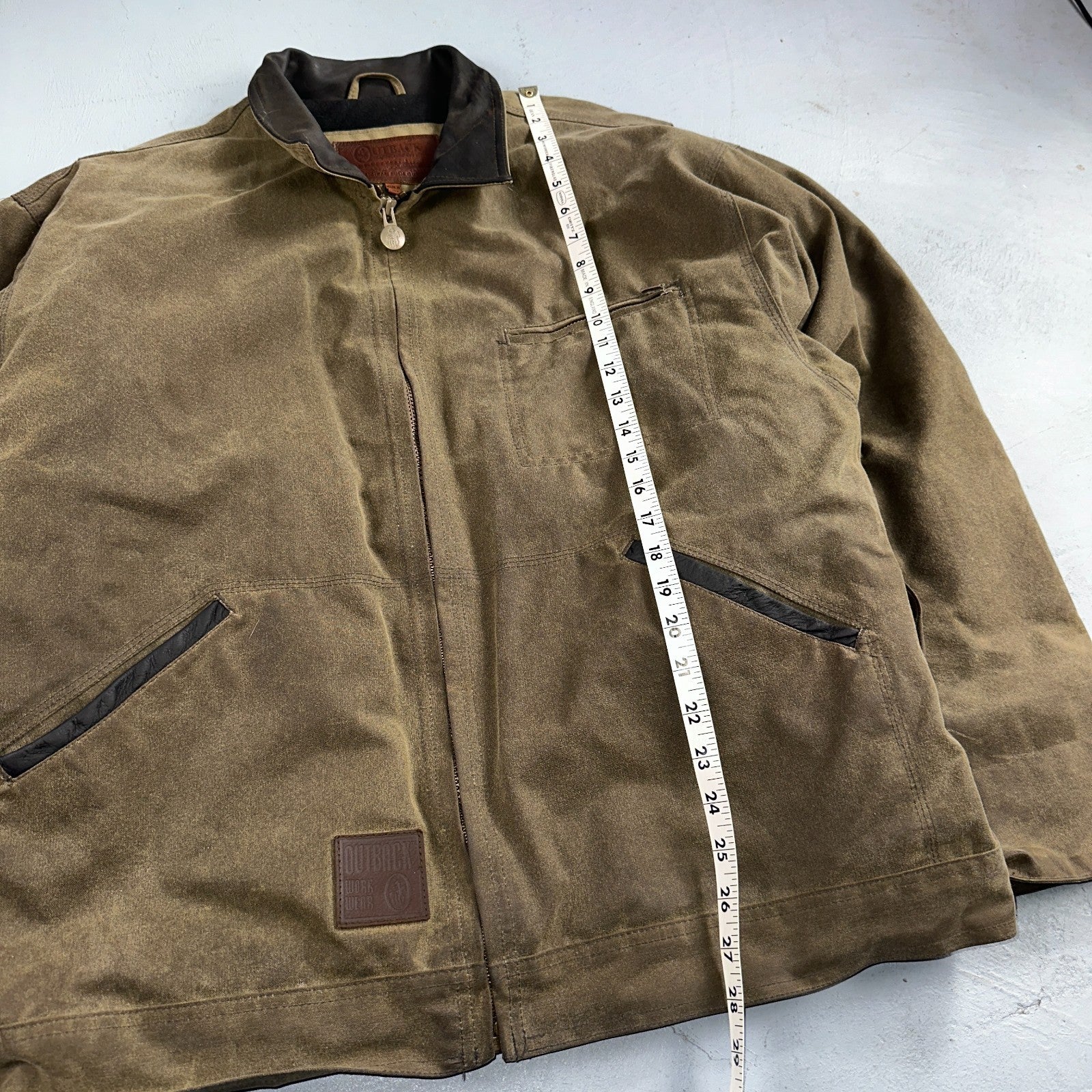 Outback Trading Waxed Canvas Fleece Lined Oilskin Jackhammer Jacket Mens XL