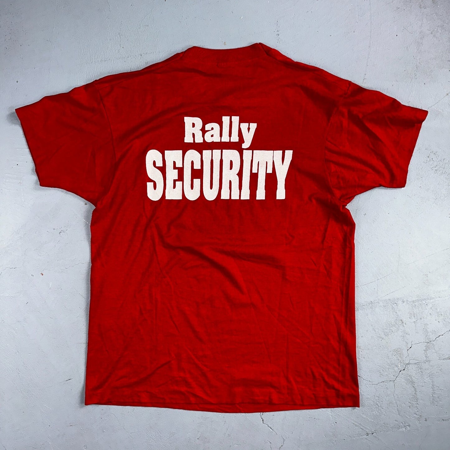 Rally Alley 1989 VTG T Shirt Screen Stars XL 80s Single Stitch Red Cars Security