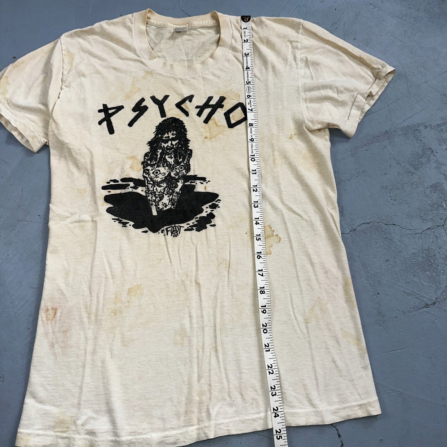 Psycho Vintage T Shirt Concert Boston Punk Grunge Nirvana 80s Band Rock Boro