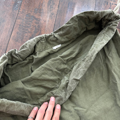 VTG WWII Canvas Garment Laundry Bag HBT Military Denim 1940s 40s 50s Stencil