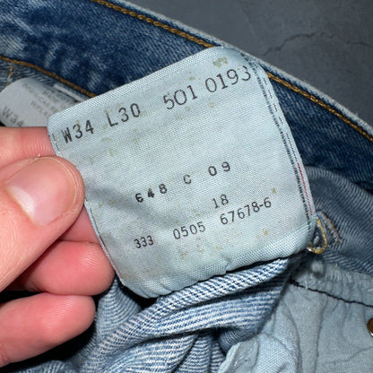 Levis 501 Vintage Y2K XX Straight Leg Jeans Blue Med Wash 34x30 Act 32x28