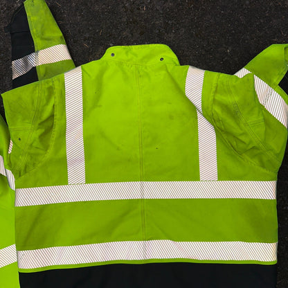 Carhartt Jacket Mens 2XL 100787 High-Visibility Waterproof Highlighter Hoodie