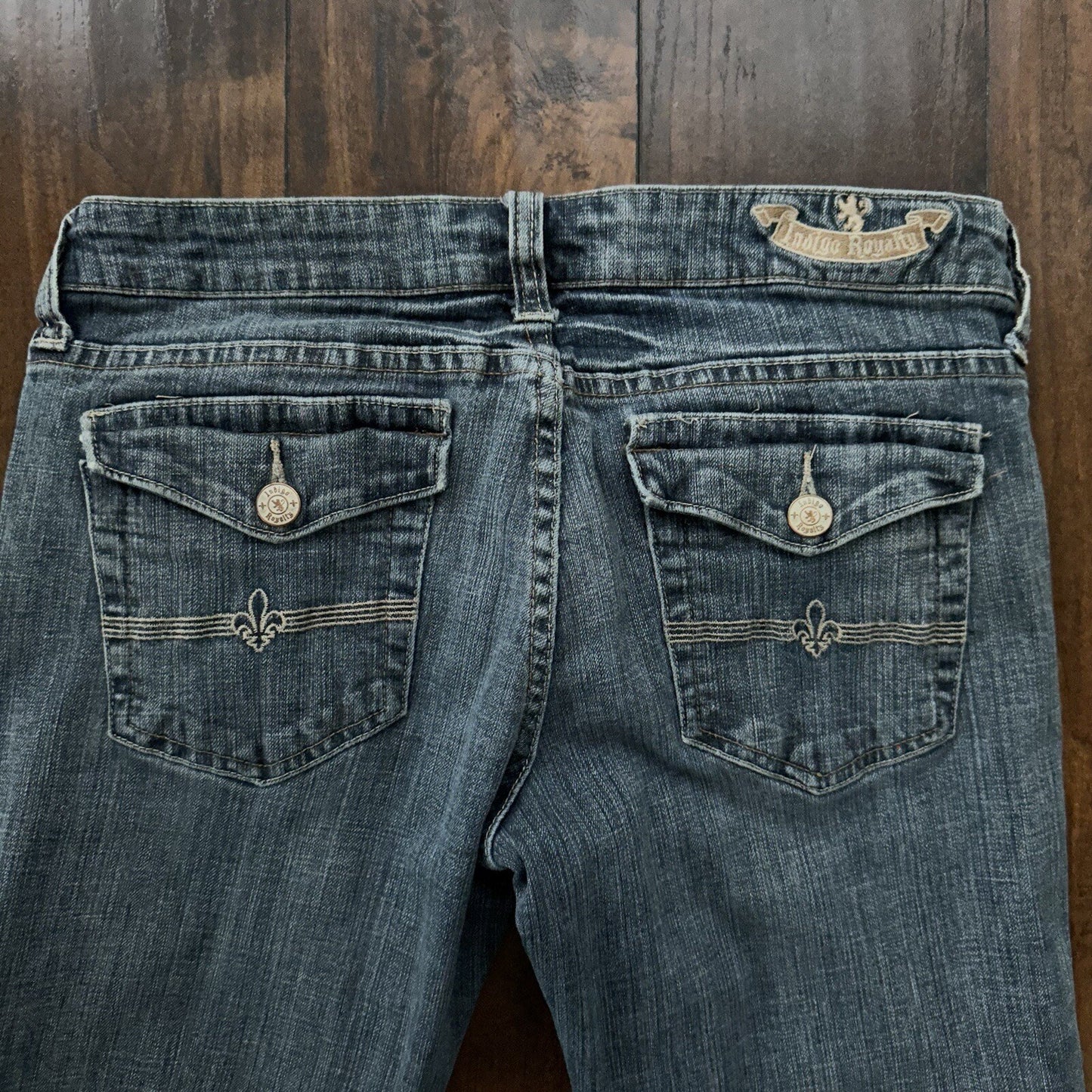 INDIGO ROYALTY Women's Dark Wash Jeans Size 9 Regular 29x31 Low Rise Vintage Y2K