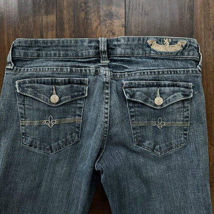 INDIGO ROYALTY Women's Dark Wash Jeans Size 9 Regular 29x31 Low Rise Vintage Y2K