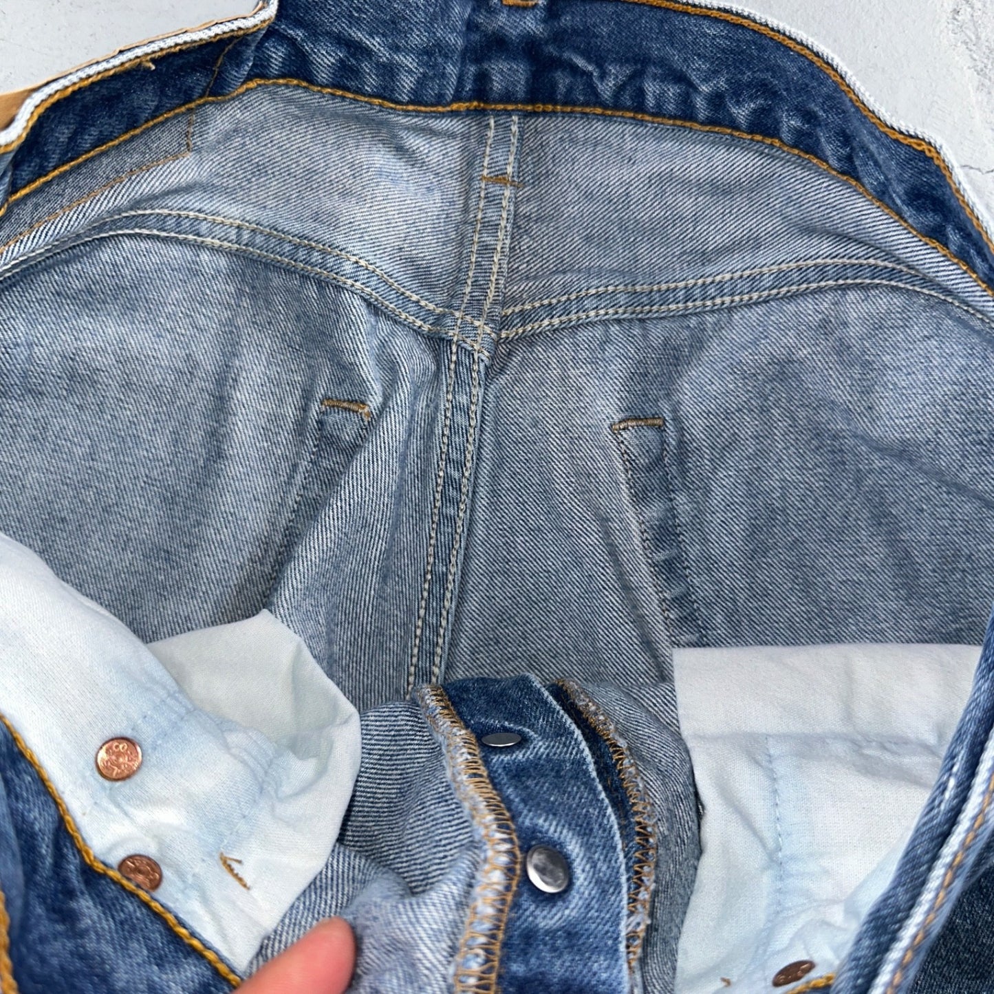 Levis 501 Vintage 90s USA XX Straight Leg Jeans Blue Med Wash 35x34 Act 33x30