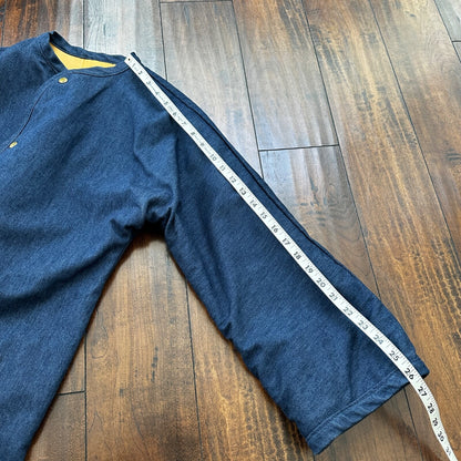 1960s Rockabilly Reversible Denim Leather Jacket 60s 70s RARE Yellow Blue Anorak