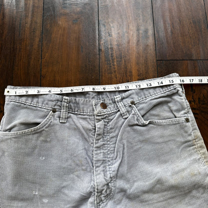 VTG 60s Wrangler USA Grey Corduroy Pants 34S 70s 33x23 Capri Cut Cowboy RARE