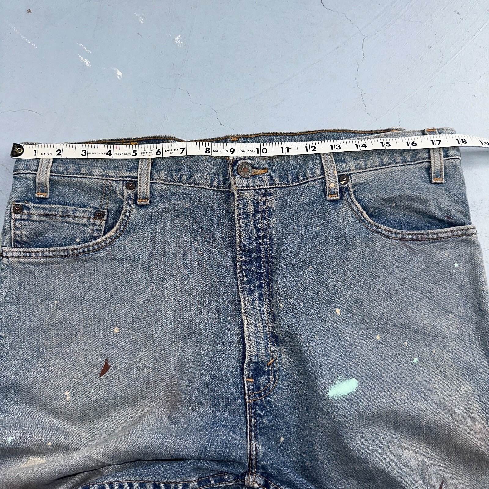 Levis 505 Vintage 90s USA XX Jeans Blue 501 Thrashed Med Wash 36x36 Act 36x30