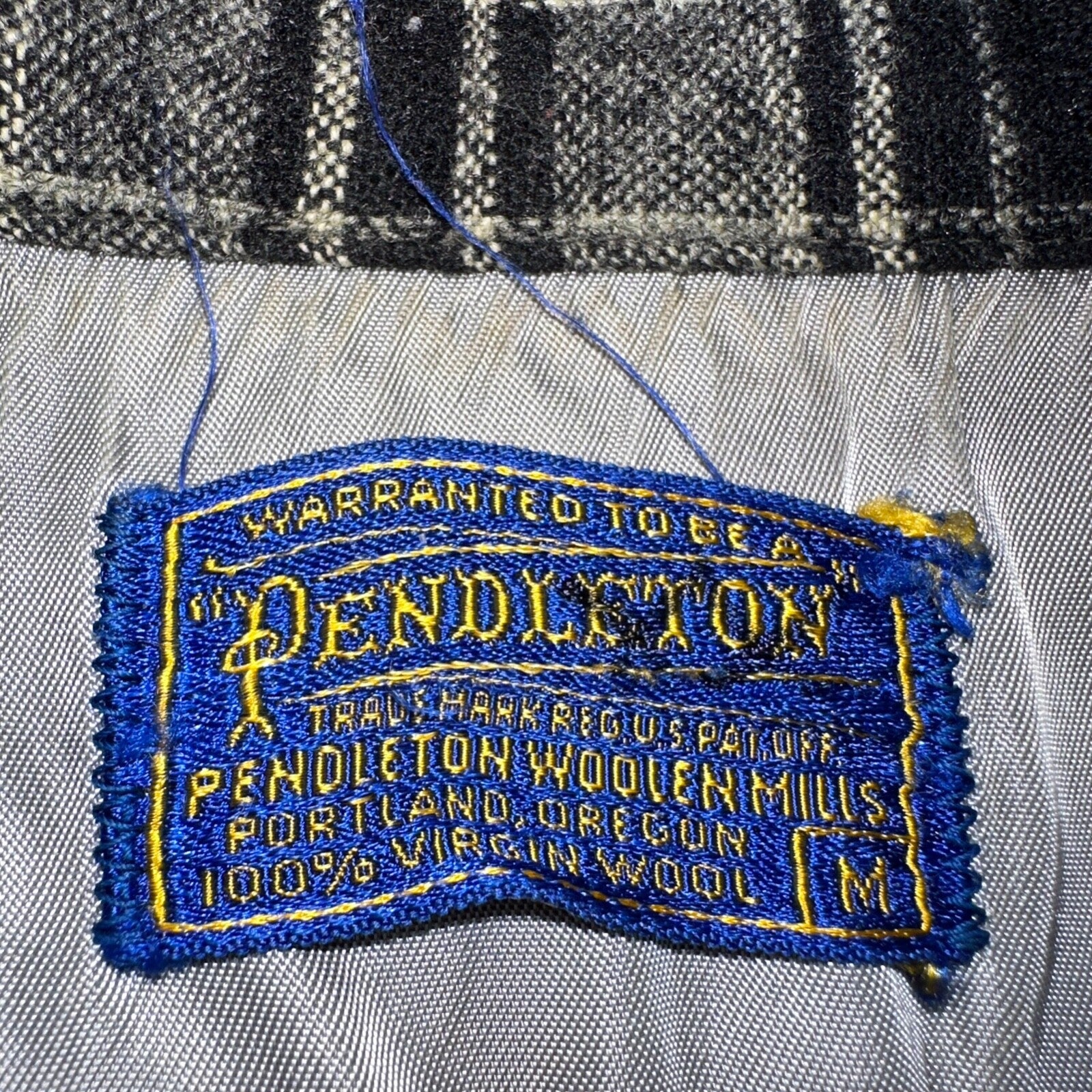 Pendleton Board Shirt Mens M 1960s Plaid Wool Long Sleeve VTG USA Loop Collar