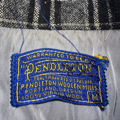Pendleton Board Shirt Mens M 1960s Plaid Wool Long Sleeve VTG USA Loop Collar