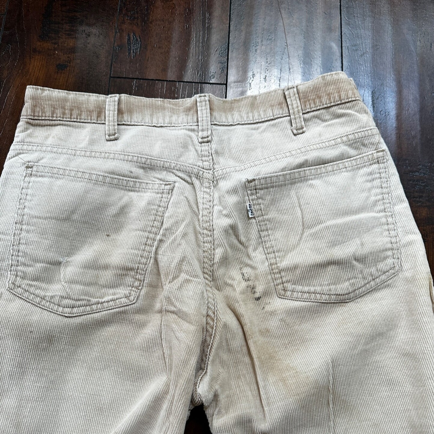 Levis 684 VTG Corduroy Pants Bell Bottom USA 30x27 Boot Cut 1970s 70s Beige