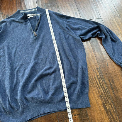 Peter Millar Sweater Men XL Crown Soft Cotton Cashmere 1/4 Quarter Zip Pullover