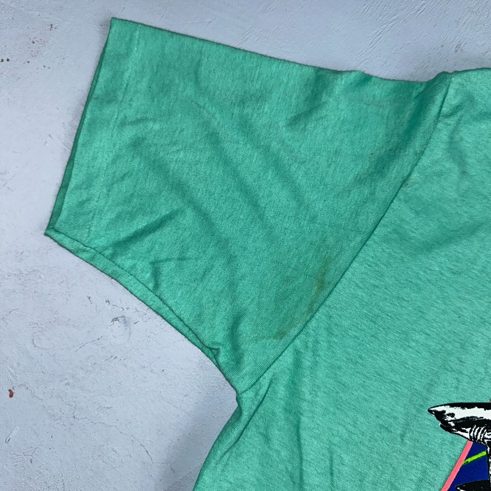 Sharks Great White 80s VTG T Shirt Single Stitch Which Way Beach Funny Art Graph