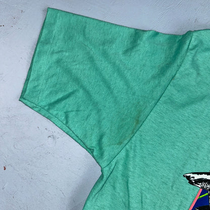 Sharks Great White 80s VTG T Shirt Single Stitch Which Way Beach Funny Art Graph
