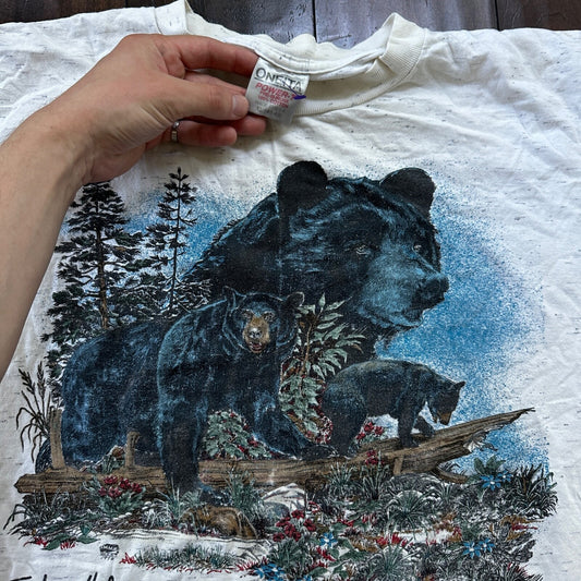 Oneita Blackbears VTG T Shirt 90s Bears Jackson Hole Wyoming Forest Hunting XL