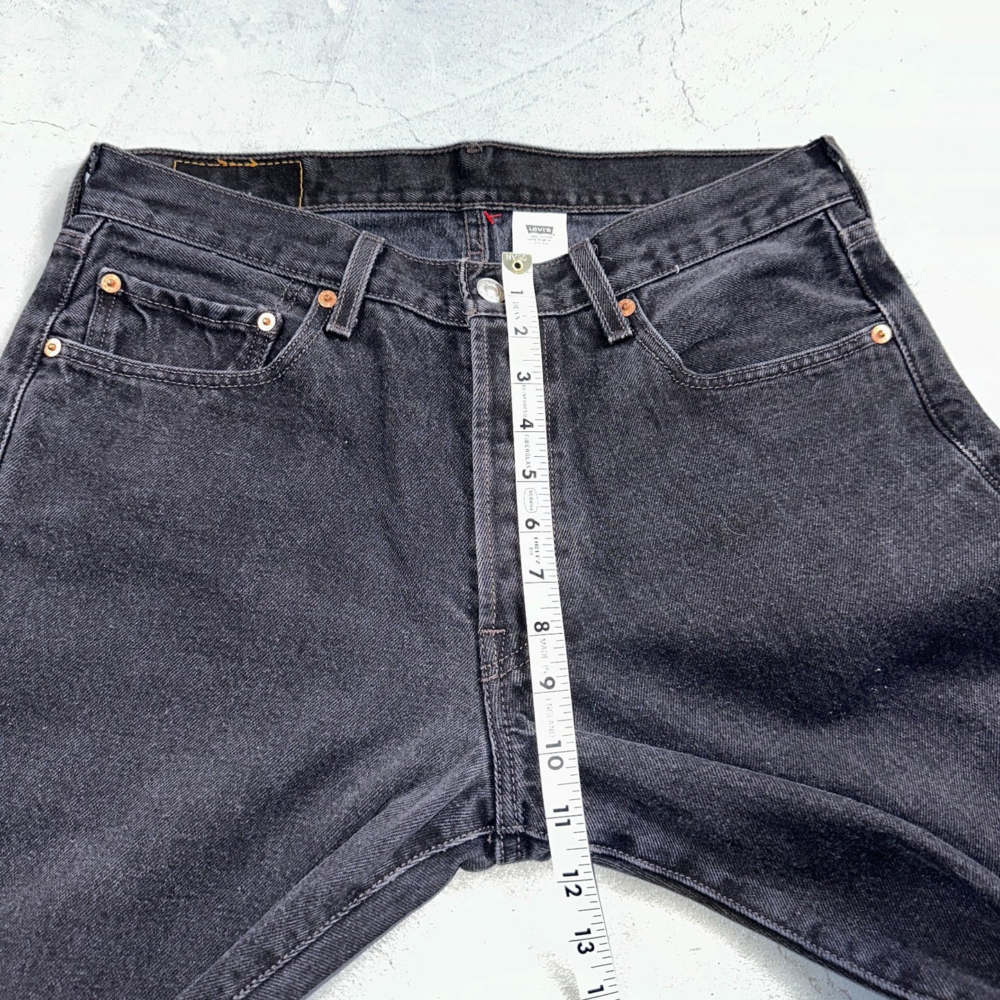 Levis 501 Vintage Y2K 90s XX Straight Leg Jeans Black Faded Wash 33x34 Act 32x33