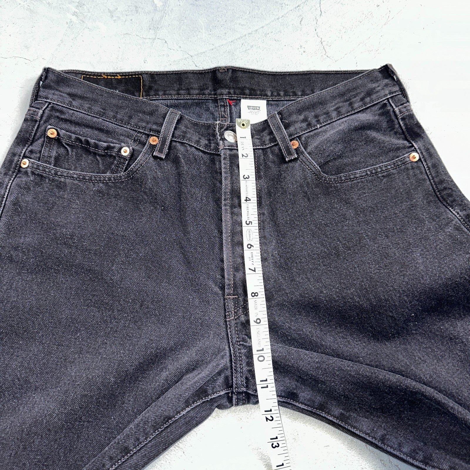 Levis 501 Vintage Y2K 90s XX Straight Leg Jeans Black Faded Wash 33x34 Act 32x33