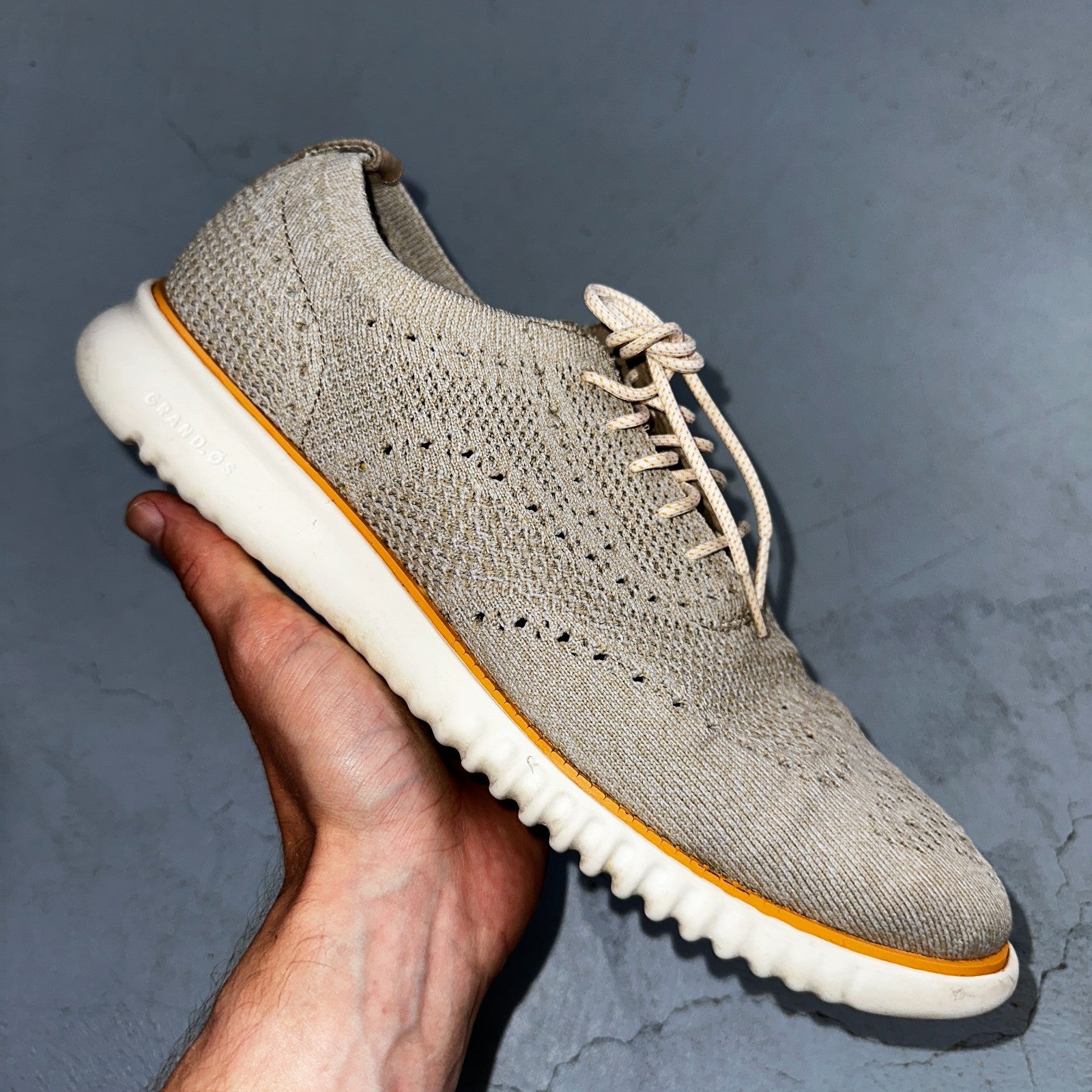 Cole Haan Shoes Mens 10 M 2.Zerogrand Stitchlite Oxford Beige Lace Up Low C35111