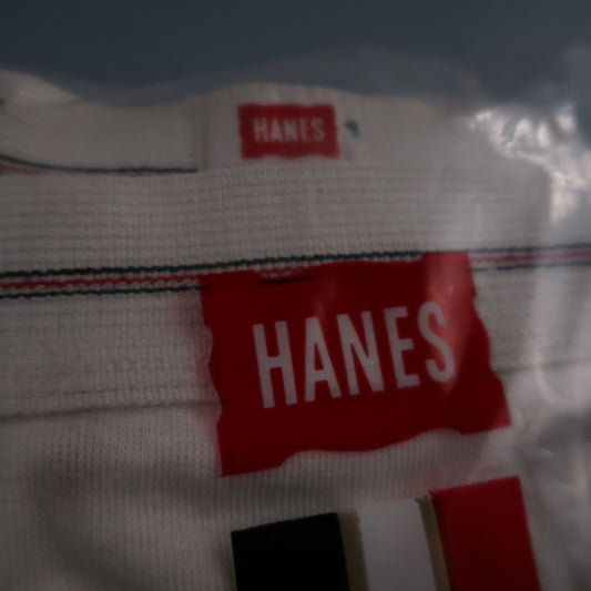 Hanes Briefs NWT Mens 28 White Cotton Black Stripes 3 Pair Vintage USA Lot 1960s