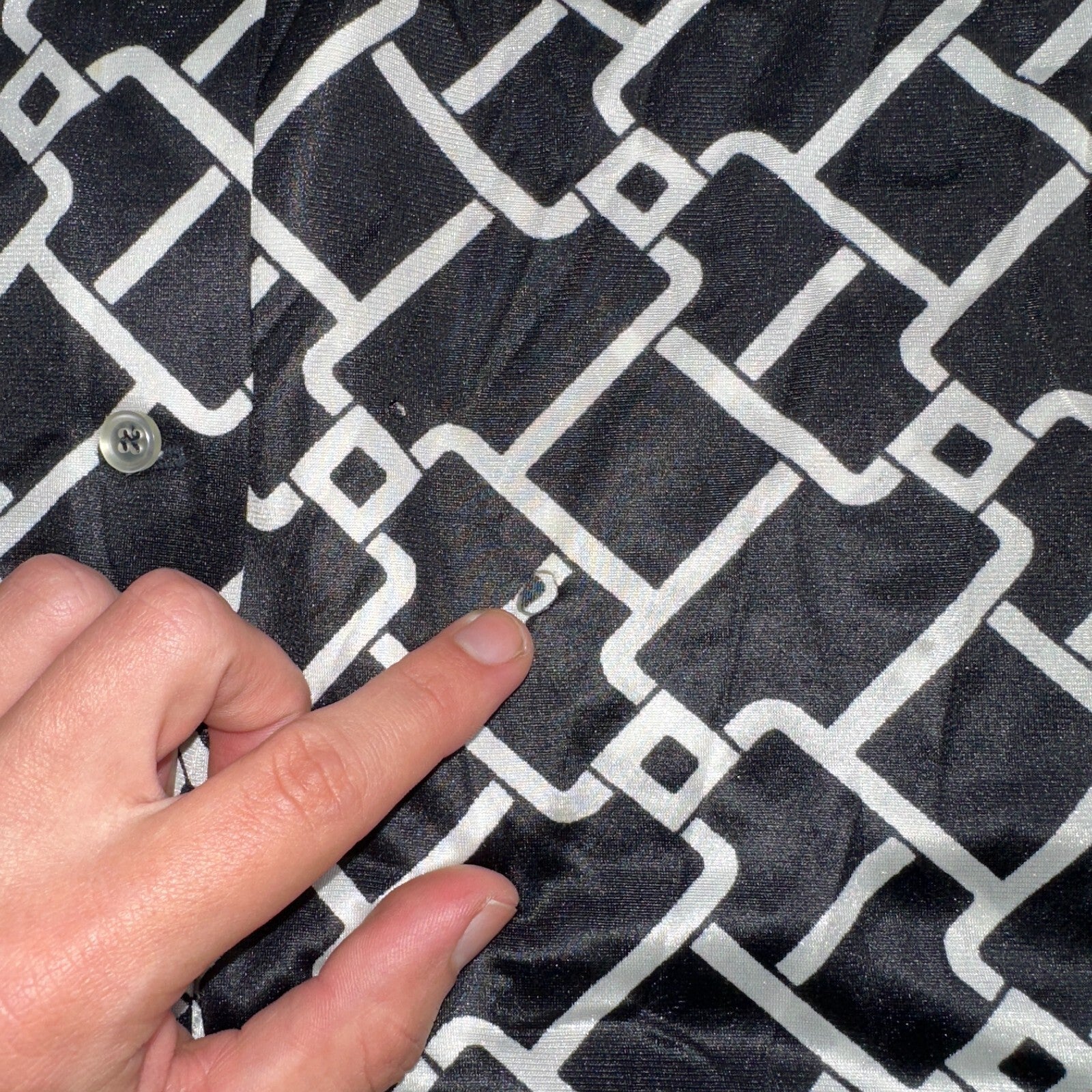 Koret of California Sz 16 Vintage Button Shirt Jacket Collar 70s Rockabilly 60s