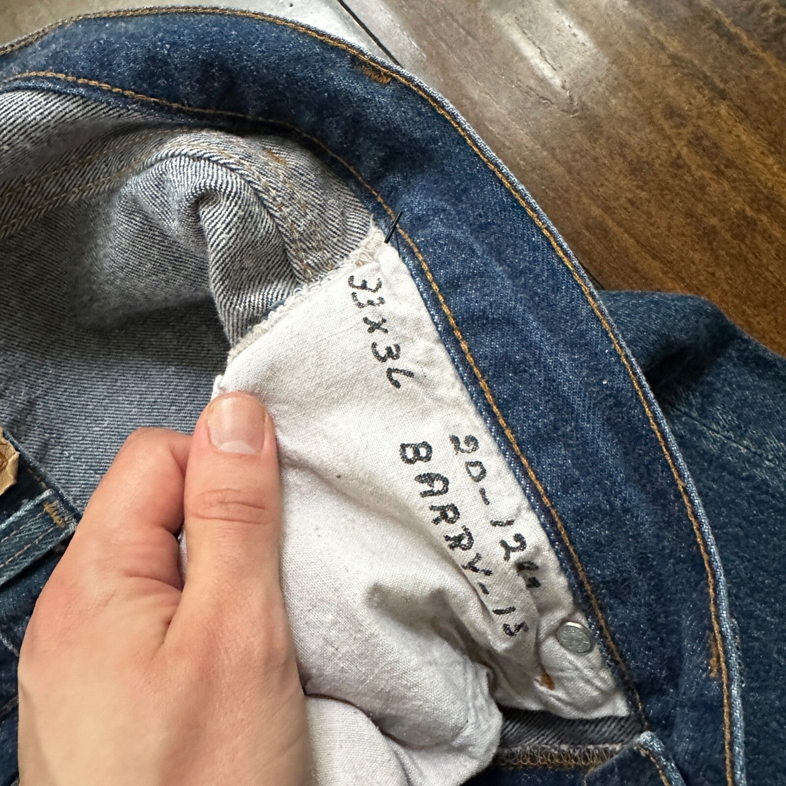 VTG 90s Levis 501 Button Fly 33x36 USA Tag Jeans Straight Wash Blue XX Act 30x31