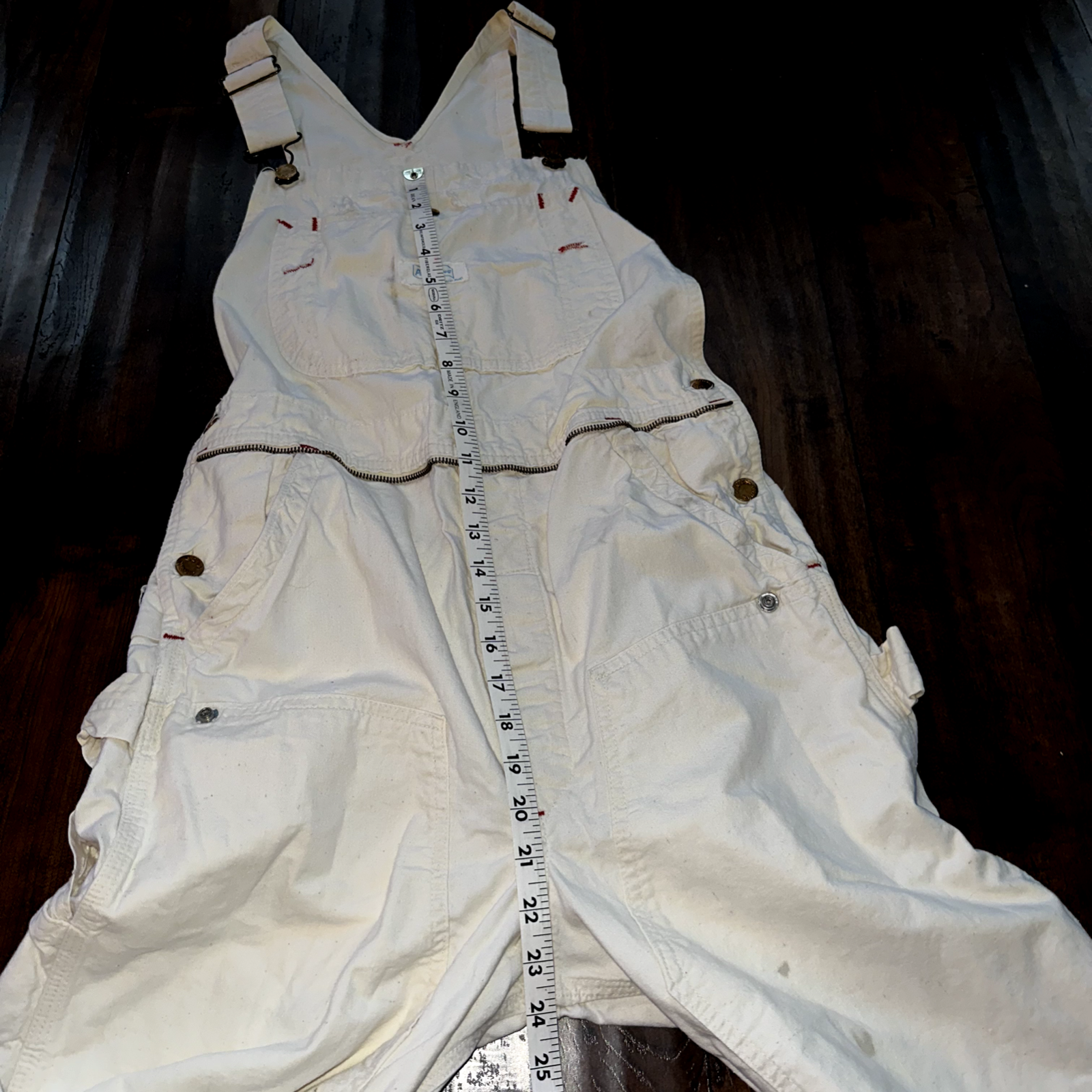 Powerhouse BIB Overalls MONTGOMERY WARD White Denim Workwear 60s 50s Union