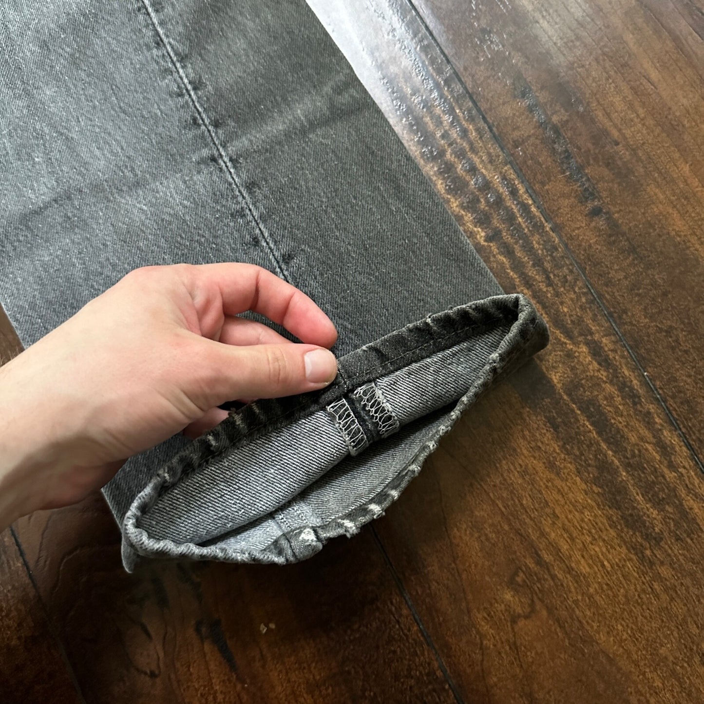 VTG 90s Levis 501 Button Fly 33x34 USA Tag Jeans Straight Wash Grey XX Act 30x32