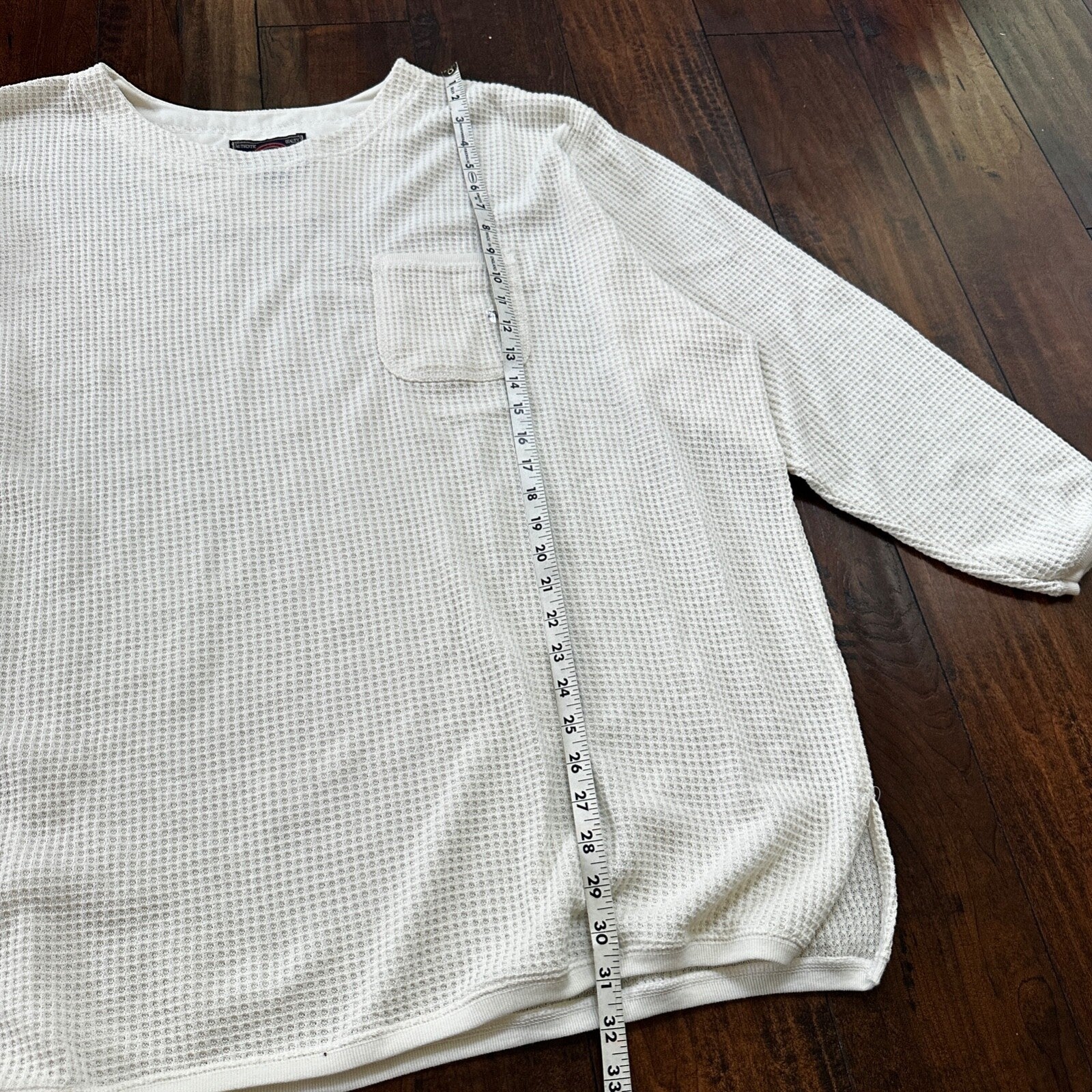 Avenue Blues Jeans Denim Henley Waffle Knit Thermal Shirt 26/28 1980s 80s 90s