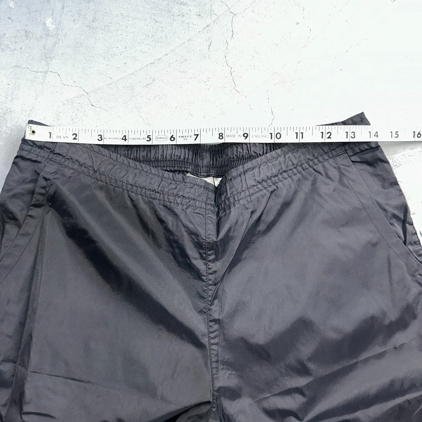 Nike VTG Y2K Windbreaker Track Pants Ankle Zip Unlined Black 1990s Essential