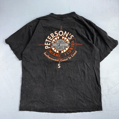 VTG Harley Davidson Shirt Mens XL Wolf Pack Short Sleeve Miami Florida Chopped