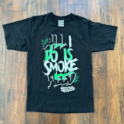 Smoke Weed All I DO Vintage Style T Shirt Black Funny Stoner Rap Music Band Punk