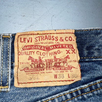 Levis 501 Vintage 90s Mexico Straight Leg Jeans Blue Light Wash 38x30 Act 37x31