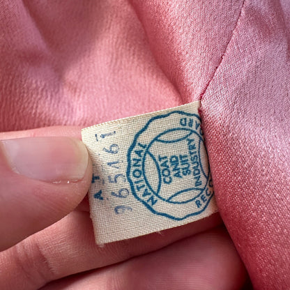 VTG 70s Overcoat Coat Pink Wool Union Made Pom Pom Northfield Rockabilly 1970s