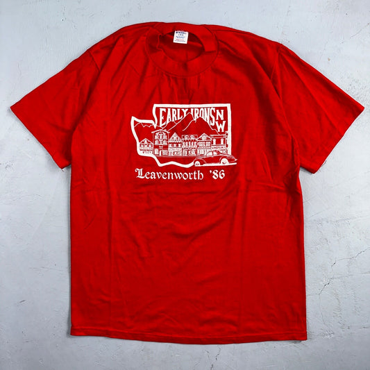Early Irons Leavenworth NW VTG T Shirt 1980s 80s Car Graphic PDX Oregon Travel