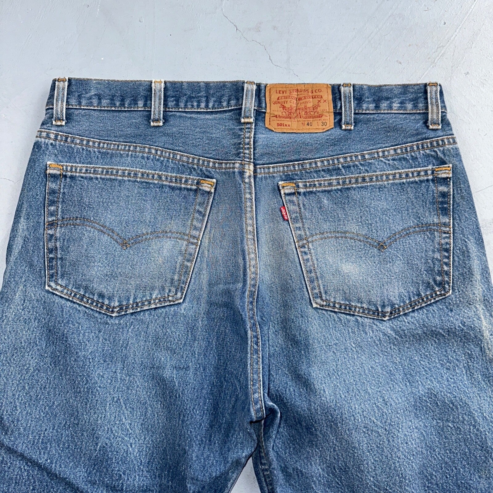 Levis 501 Vintage 90s USA XX Straight Leg Jeans Blue Med Wash 40x30 Act 36x27