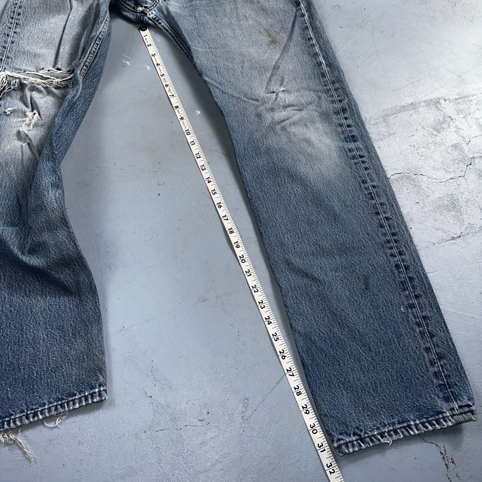 Levis 501 Vintage 90s XX Straight Leg Mexico Jeans 38x34 Light Wash Act 35x31