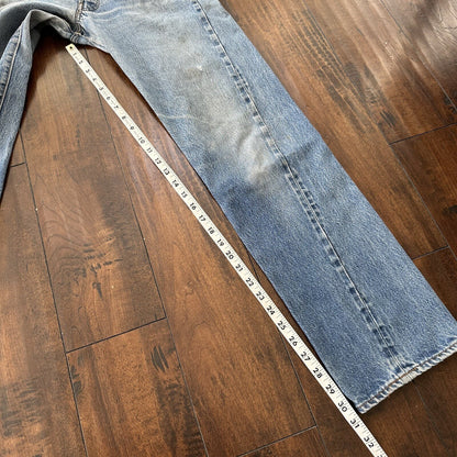 Levis Vintage 80s Redline Selvedge USA 501 Light Wash Jeans 70s 31x36 Act 28x31