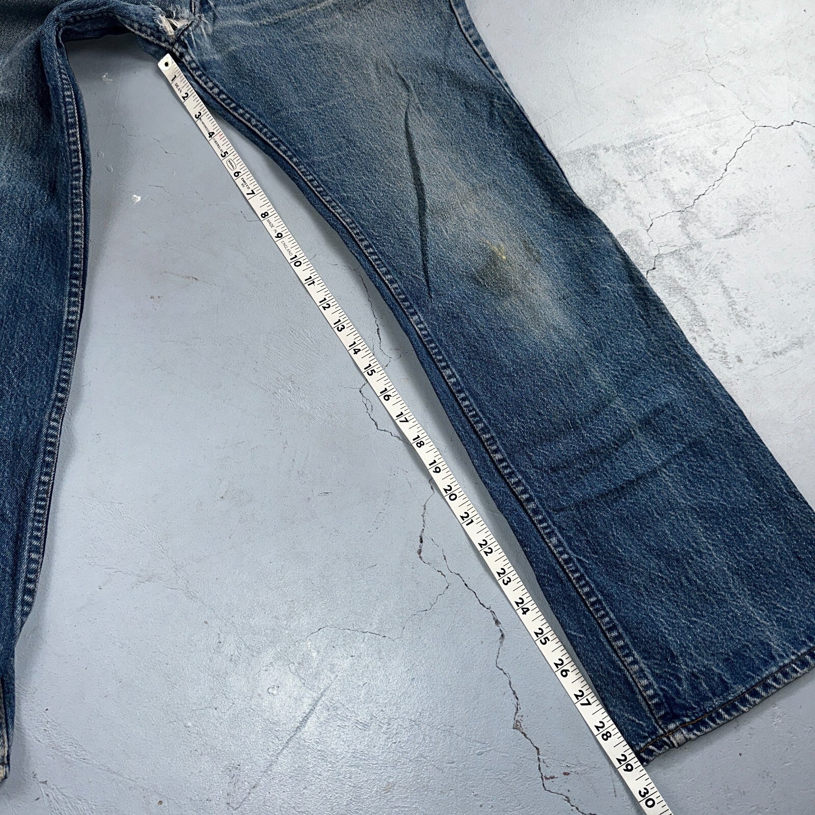 Levis 517 Vintage 80s USA Orange Tab Bootcut Flare Blue Worn Jeans Act 33x29