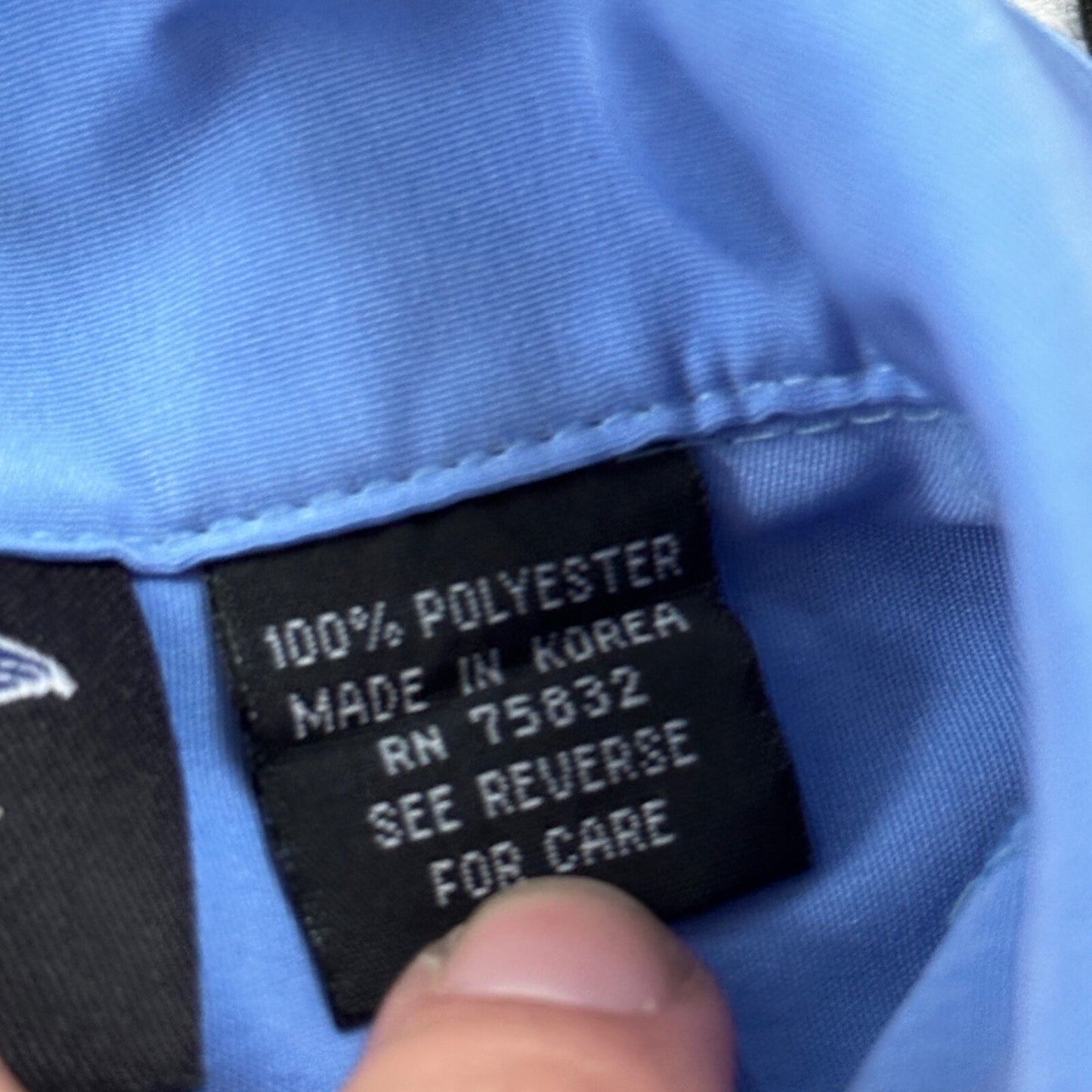 VTG Y2K Silver Point Blue Tribal Button Down Shirt Size L 1980s Ricky Trailer