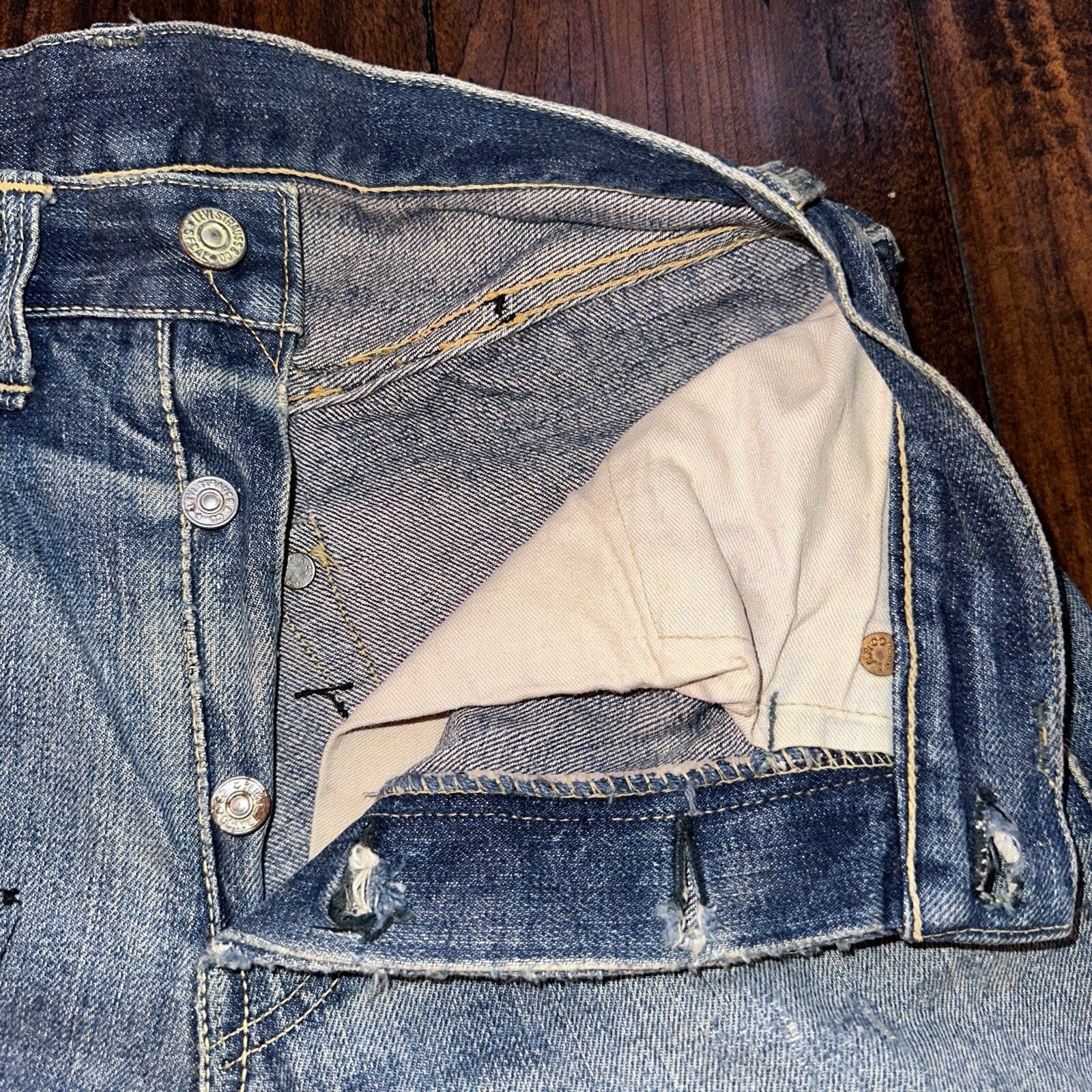 Levis 501 XX Big E True VTG 40s 50s Redline Selvedge Denim Jeans 1940s 25x26