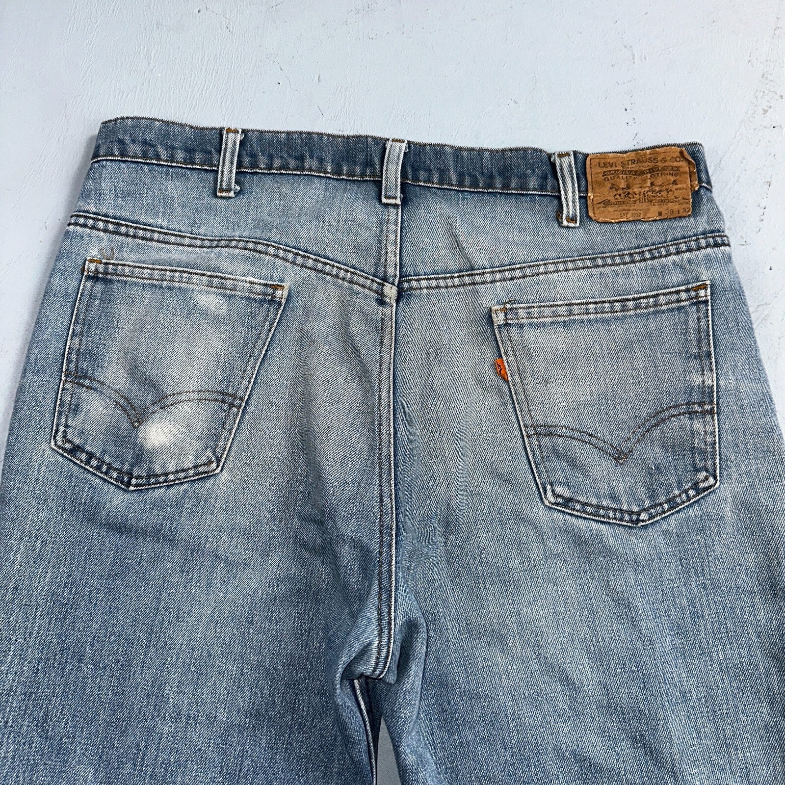 Levis 517 Vintage 80s USA Orange Tab Bootcut Flare Blue Jeans Talon Act 38x28