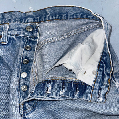 Levis 501 Vintage 80s Redline Selvedge USA XX Jeans Thrashed Light Act 30x33