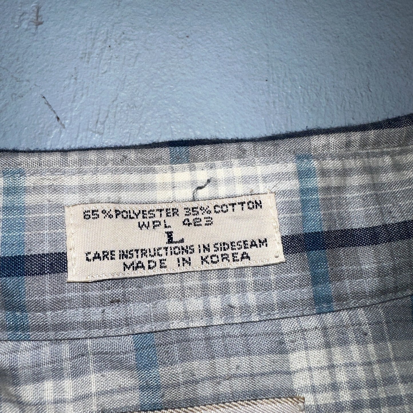 Levis VTG 1980s Pearl Snap Button Shirt Mens L Plaid 80s Cowboy Shirt Korea LS