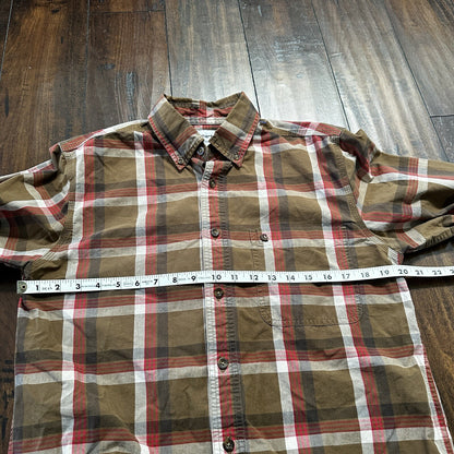 Carhartt Shirt Men M Brown Plaid Button Down Shirt Long Sleeve Casual Outdoor