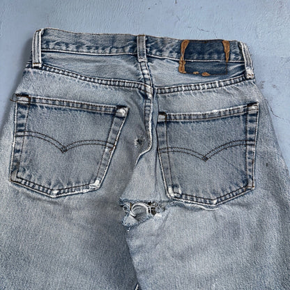Levis 501 Vintage 80s Redline Selvedge USA XX Jeans Light Wash 27x34 Act 25x29