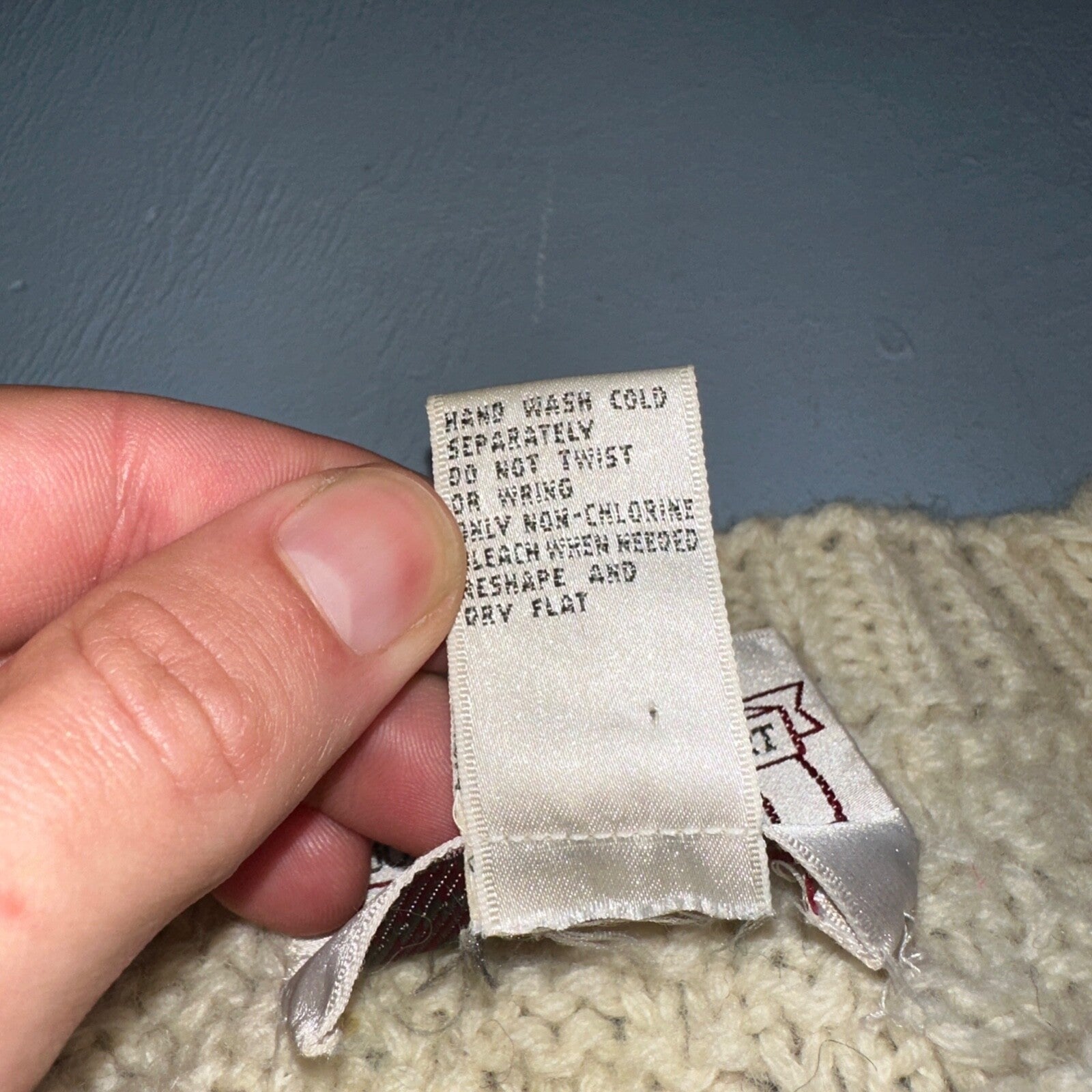 John Ashford VTG 80s Sweater Mens L Cream Multi Wool Fair Isle Hand Knit Crew