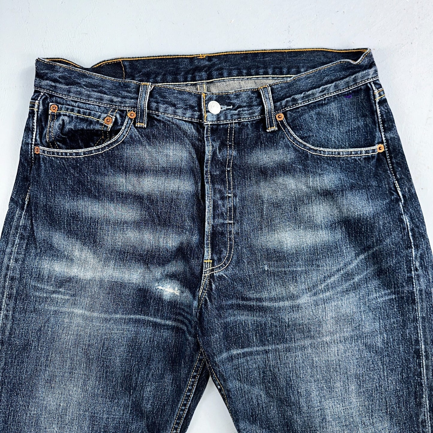 Levis 501 Vintage Y2K XX Straight Leg Jeans Blue Med Wash 34x34 Act 32x28