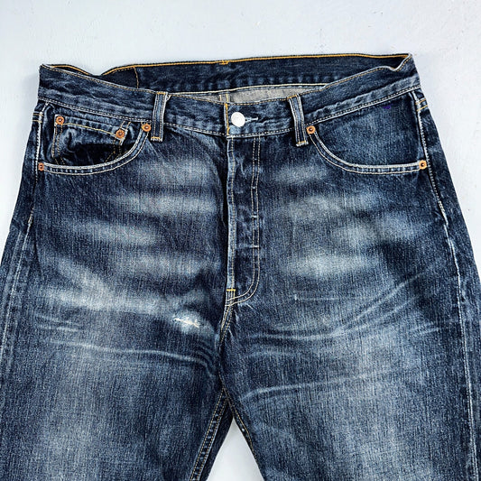 Levis 501 Vintage Y2K XX Straight Leg Jeans Blue Med Wash 34x34 Act 32x28